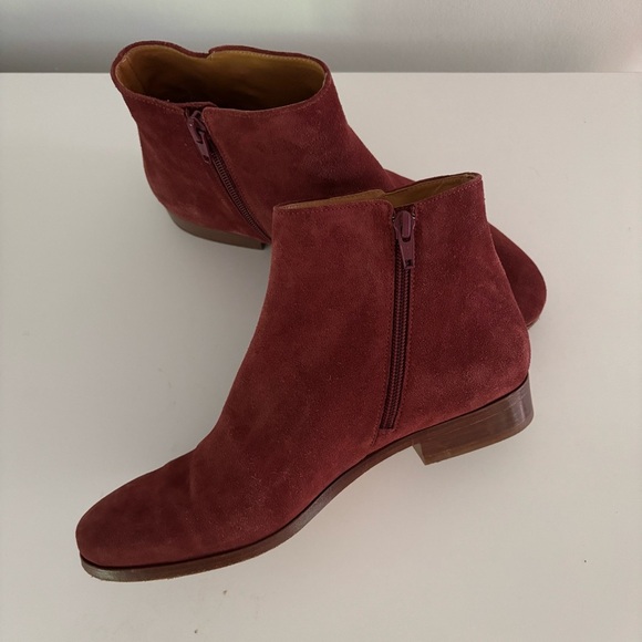 Sezane Low Paula Suede Boots Dusty Rose Size 39 - Picture 3 of 7